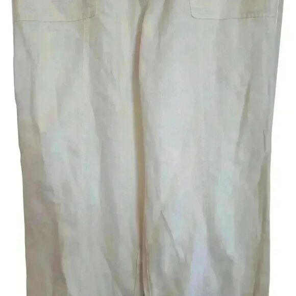 INC Women's Ivory Linen Wide Leg Pants - Picture 5 of 13